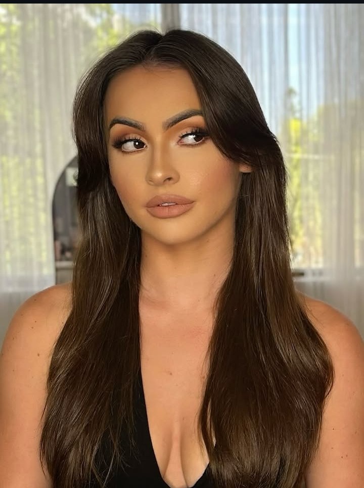 Natural glam with warm neutral eye and nude lip